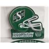 Image 2 : 2 Saskatchewan Roughriders signs and pin