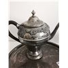 Image 3 : Silver plated - Teapot, cream n sugar bowls, w/ tray