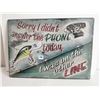 Image 1 : Fishing tin sign - 16.5"x11.5"