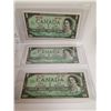 Image 1 : Lot of 3 - 1967 Canadian centennial 1 dollar bills