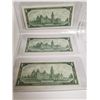 Image 2 : Lot of 3 - 1967 Canadian centennial 1 dollar bills