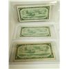 Image 2 : Lot of 3 - 1954 Canadian 1 dollar bills