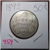 Image 1 : 1892 canadian silver 50 cent coin