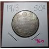 Image 1 : 1913 canadian silver 50 cent coin
