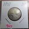 Image 1 : 1941 canadian silver 25 cent coin