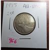 Image 1 : 1945 canadian silver 25 cent coin
