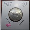 Image 1 : 1967 canadian silver 25 cent coin