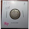 Image 1 : 1914 canadian silver 10 cent coin