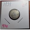 Image 1 : 1939 canadian silver 10 cent coin