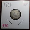 Image 1 : 1961 canadian silver 10 cent coin