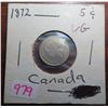 Image 1 : 1872 canadian silver 5 cent coin