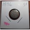 Image 1 : 1896 canadian silver 5 cent coin