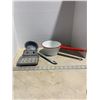 Image 1 : Enamelware pot,ladle & soapdish