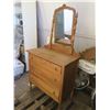 Image 2 : vintage wooden dresser with mirror - dresser: 32"x17.5"x35"H, mirror: 30"H