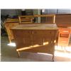 Image 1 : vintage wooden buffet/dresser (missing mirror glass) - buffet: 48"x20.5"x41"H, mirror frame: 12"