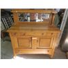 Image 1 : vintage wooden buffet/dresser - buffet: 48"x20.5"x40"H, mirror: 17"