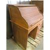 Image 3 : vintage single pedestal roll top desk with key - 36"x26"x45.5"H