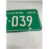 Image 3 : 1969 Saskatchewan license plate