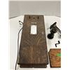 Image 2 : Long box, oak telephone and parts - sold as is
