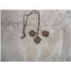 Image 2 : Antique 1930's or Earlier  Sterling Earrings and Necklace Set   Siam