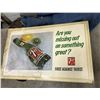 Image 1 : 1966 "7up" cardboard sign - has water damage - 36"x24"