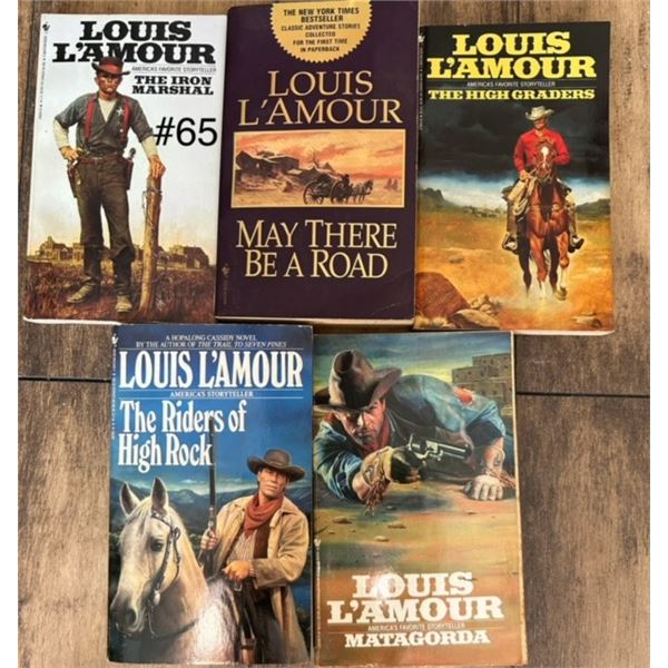 Collection of 5Louis L`Amour books Authentic West