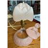 Image 2 : Vintage bedroom lamp lady  sea shell umbrella removable lid