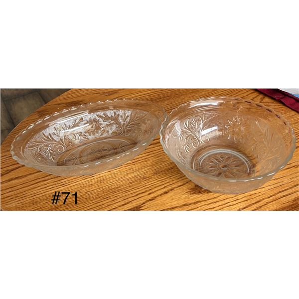 Vintage cut glass serving bowls