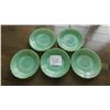 Image 1 : SET OF 5, 6” ALICE JADEITE, FIREKING, SAUCERS
