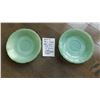 Image 1 : SET OF 2, ALICE -JADEITE, OVEN GLASS, 6” SAUCERS