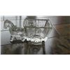 Image 2 : 1930’S, ONE PIECE CLEAR GLASS, CANDY DISH, HORSE AND WAGON