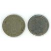 Image 2 : Colombia 1974 1 peso coin with Simon bolivar ( portrait) and Morocco ( Africa) 1384/1965 1 dirham co