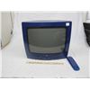 Image 1 : Blue GE TV and Remote Works Great For Retro Gamers