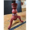 Image 3 : Vintage red pedestal stool, metal feet - 18"H x 12"W
