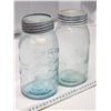Image 3 : 2 Colored glass "Crown" mason jars