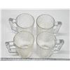 Image 2 : 4 clear glass, embossed coffee cups