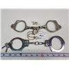 Image 1 : Pair of Handcuffs, c/w keys - 1 is Antique (Pat 1899)