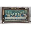 Image 2 : Antique "The Last Supper" framed picture, glass trim - 32.5"W x 18.5"H