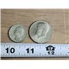 Image 1 : 2 US coins - 1776-1976 Kennedy half dollar & 1966 25 cent coin