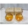 Image 1 : Pair of amber glass, light fixture globes - like new