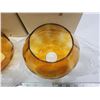 Image 2 : Pair of amber glass, light fixture globes - like new