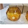 Image 3 : Pair of amber glass, light fixture globes - like new