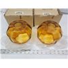 Image 4 : Pair of amber glass, light fixture globes - like new