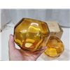 Image 5 : Pair of amber glass, light fixture globes - like new