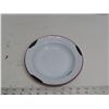 Image 3 : white enamel ware plate with red trim