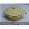 Image 1 : one yellow enamel ware soup bowl with lid