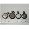 Image 1 : 4 Small pocket watches - For parts/repair - 3 silver cases, 1 gold tone