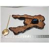 Image 3 : Nice burl wood clock; quartz, pendulum, new battery - runs fine - 16.5"H