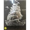 Image 2 : Vintage copper embossed picture Hawaiian tall ship waive tiki 10"x13"