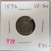 Image 1 : 1896 Canadian Victorian Silver 5 Cents. VF-30.